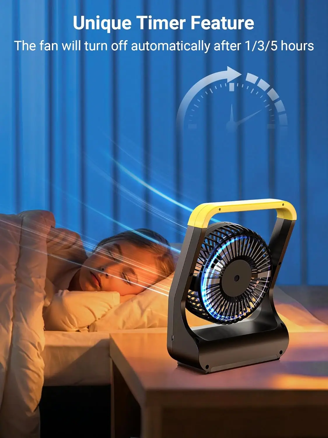 2026 New UpgradeGazeled Battery Powered Fan, Long Lasting Battery Operated Fans For Camping, Portable D-Cell Desk Fan With Timer