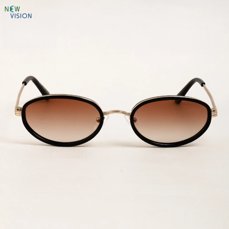 

New Women's Sunglasses Metal Elliptical Trendy Outdoor Sports UV400 Men's Sun Glasses Support Customized Prescription Lenses