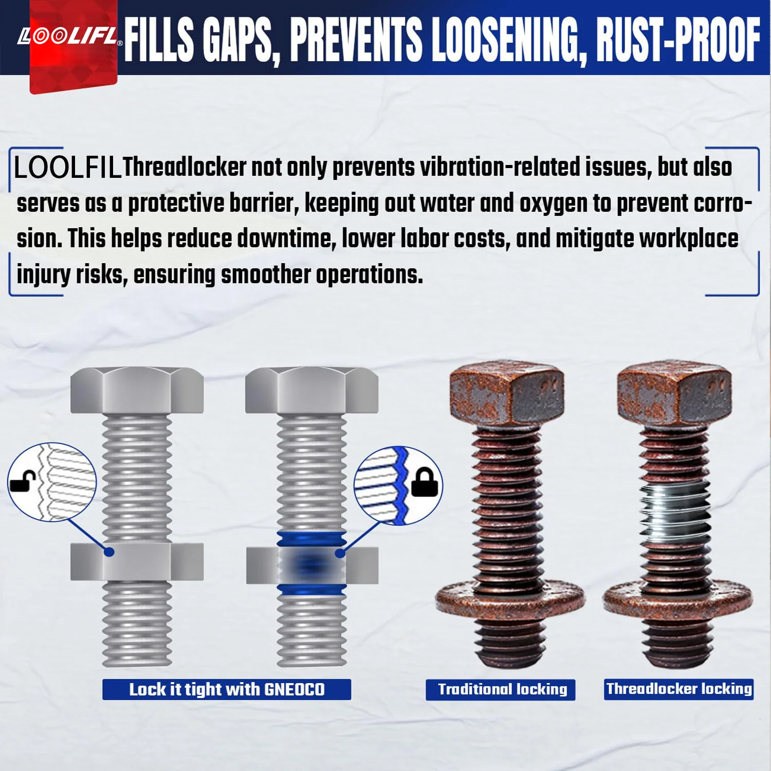 243 Blau 262 Anaerober Schraubenkleber Starker Anti-Lose-Klebstoff Schnell Aushärtender Gewindesicherungskleber Gewindesicherungsmittel Klebstoff – Detail 6