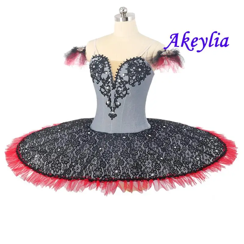 Grey black red Paquita Ballet Tutu adult Professional Platter Pancake Tutu classical Dress girls Competition performance 20068