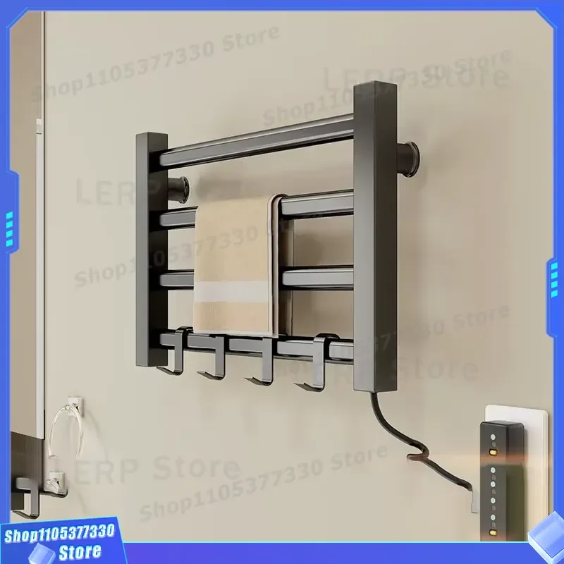 Electric Wall Mounted Drying Rack Steel Bathroom Heater with Temperature Control and Timer Smart Home Radiator Accessory