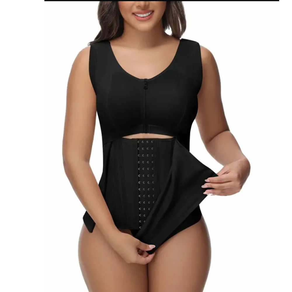Women Original Shapewear High Compression Fajas Reducing and Shaping Girdles Push Up Body Shaper Open Crotch With Hooks Design