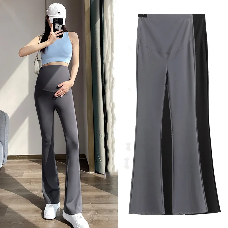 

Maternity Yoga Pants For Summer 2024 New Clothes For Pregnant Women Fashion Solid Pregnancy Flare Shark Trousers Leggings M-XXL