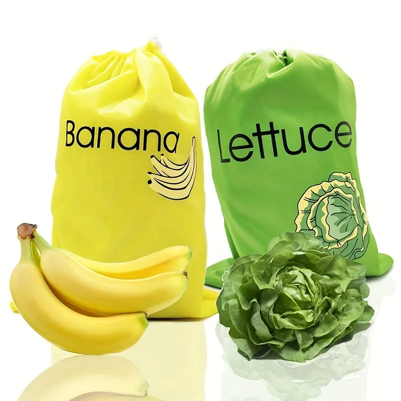 Reusable Fabric Food Storage Bags Breathable Drawstring Design for Freshness Up to 2 Weeks Prevent Food Waste Keep Food Fresh