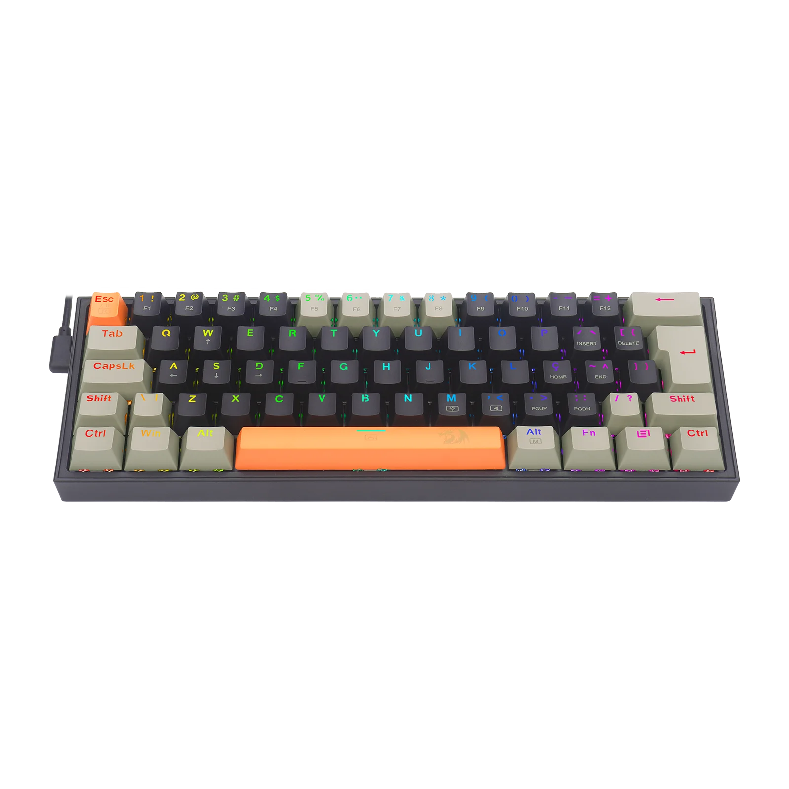 KEYBOARD MECHANICAL GAMER FIZZ RGB ORANGE BLACK AND GRAY SWITCH BROWN