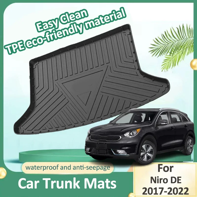 Car Trunk Mat For Kia Niro 2019 Accessories DE 2018 2017-2022 Rear Storage Box Pad Cargo Liner Waterproof Protective Rubber Mats