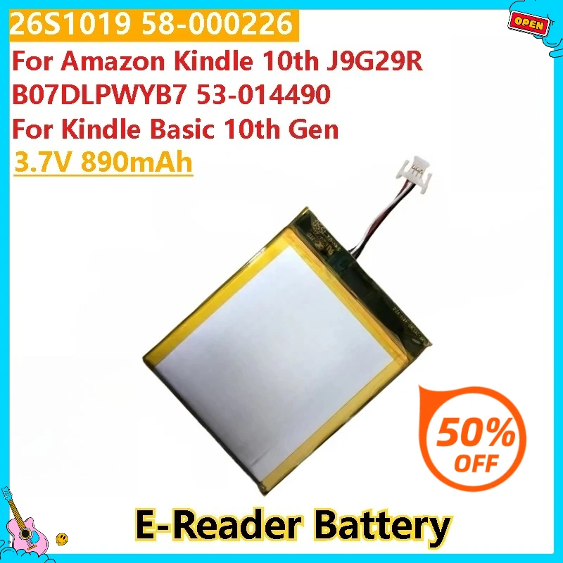 

3.7V 890mAh E-Reader Battery 26S1019 58-000226 for Amazon Kindle 10th J9G29R B07DLPWYB7 53-014490 High Quality