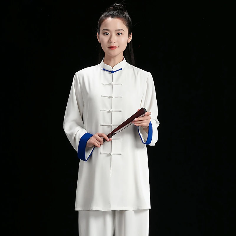 Women's 2026 Spring Autumn Baduanjin Uniform - Premium Silk Martial Arts Performance & Competition Outfit for Men and Women