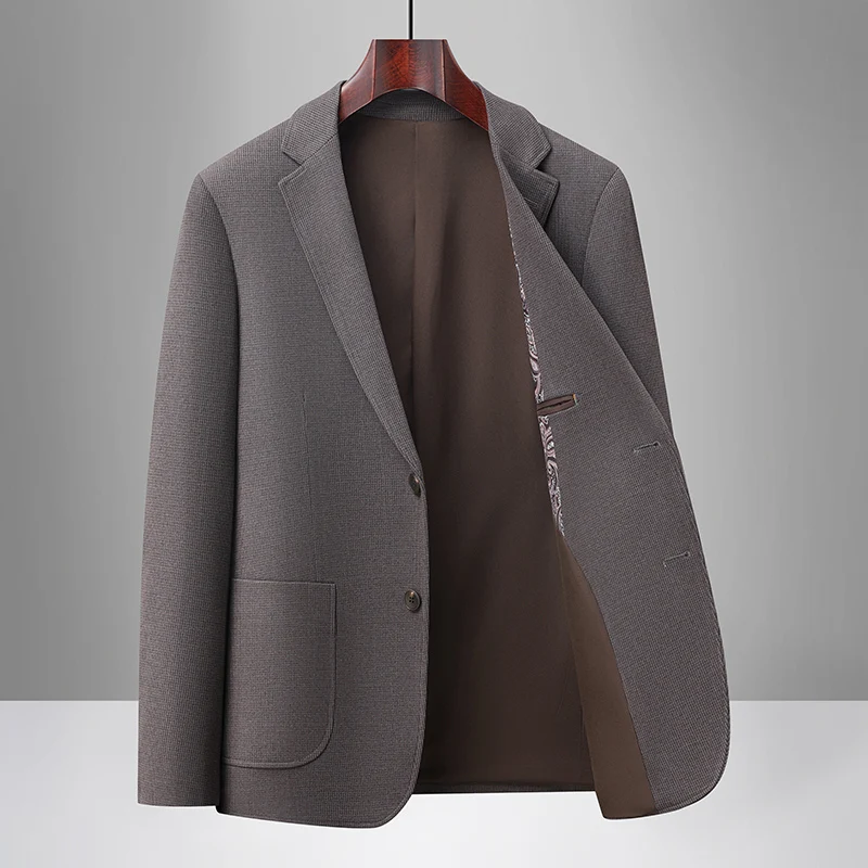 

Блейзер, новый мужской модный деловой уличный банкетный универсальный свадебный однотонный блейзер для актеров, джентльменов, повседневный блейзер