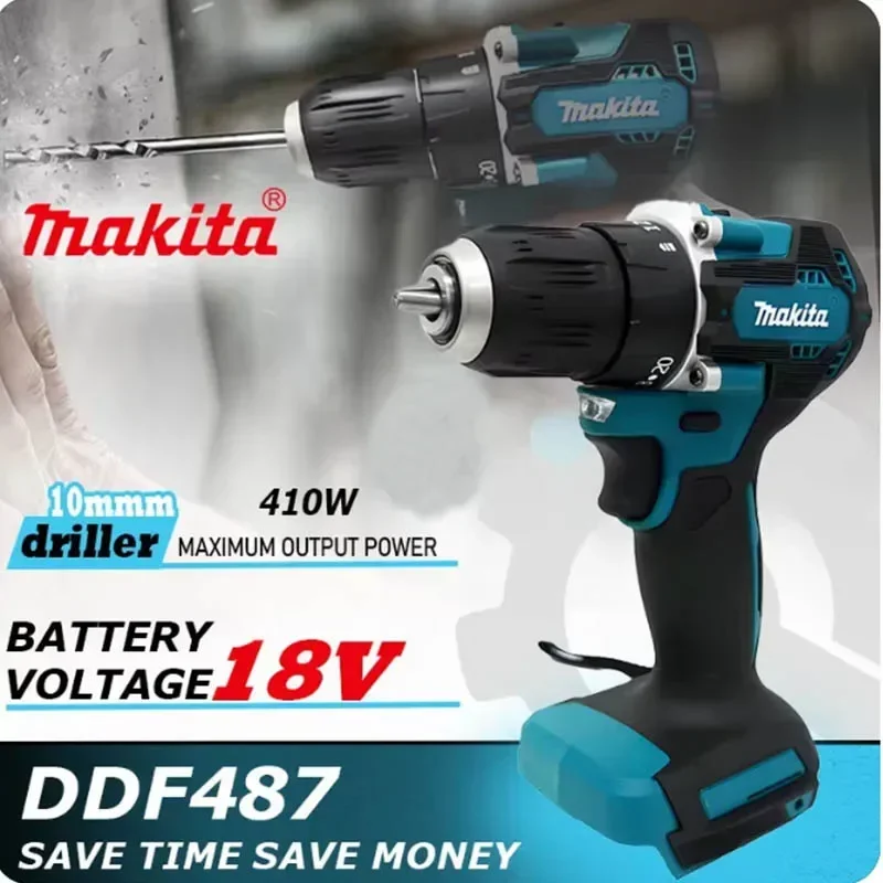 Makita DDF487 18V Trapano elettrico a batteria portatile Cacciavite a percussione Trapano elettrico senza spazzole a batteria Batteria ricaricabile