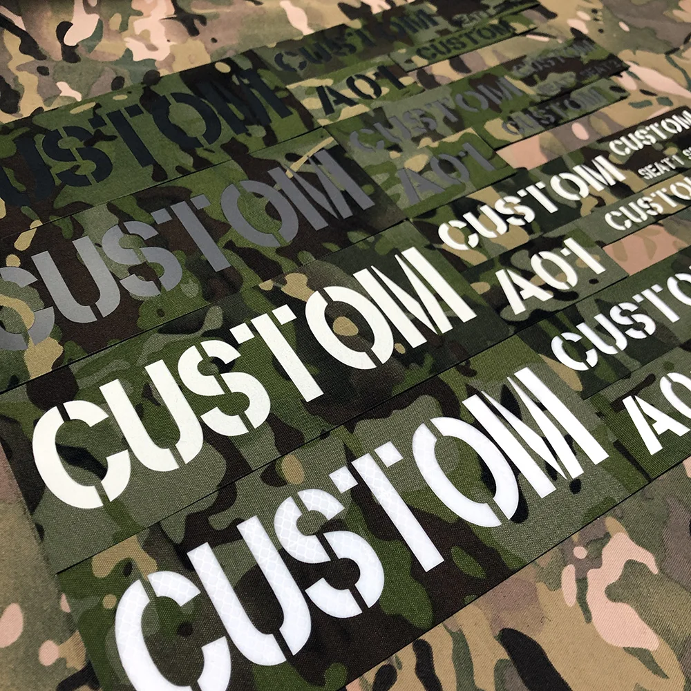 Tropic Multicam Laser Cut IR IFF Infrared Reflection Luminous Reflective Material Custom Call Sign Name Tape Patch