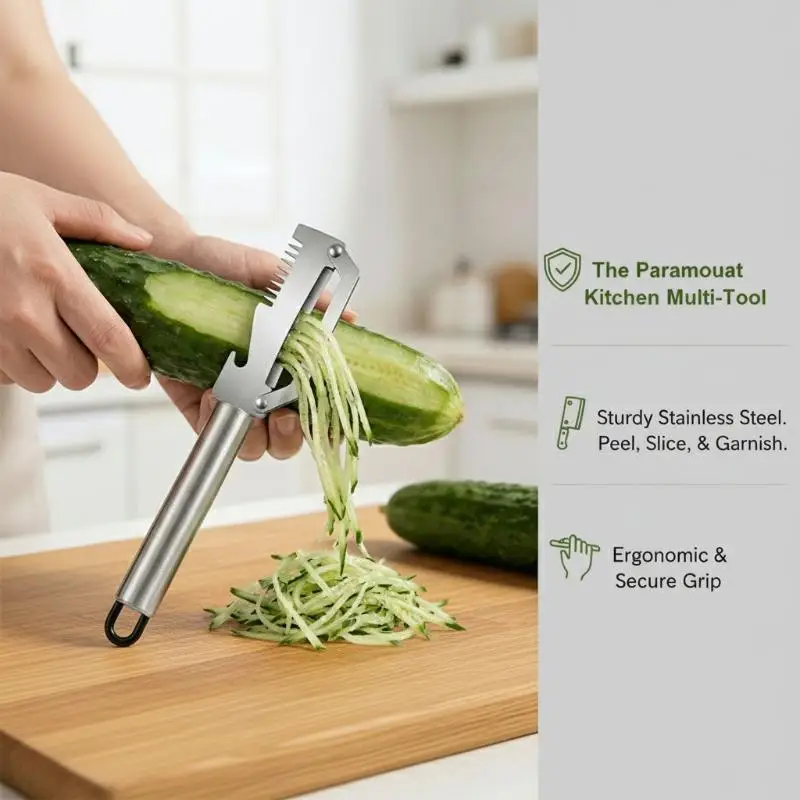 1PC Multi Functional Stainless Steel Peeling Scallion Knife Comfortable Handle Kitchen Vegetable Tool for Home Salad Preparation