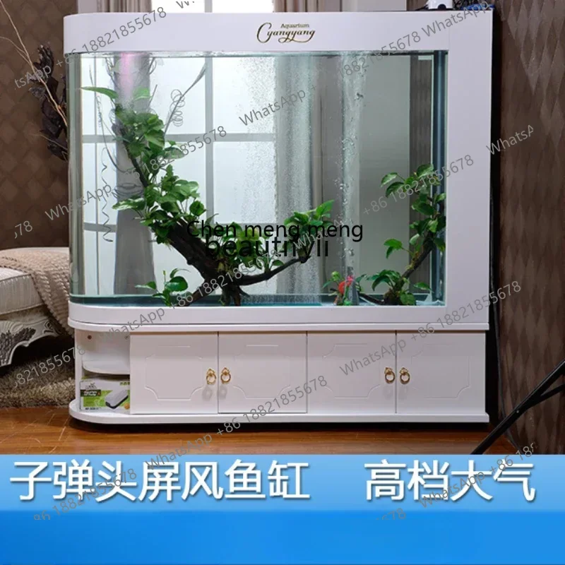 G153  S Fish Tank Living Room Home Large Medium Ecological Change Water Screen Viewing Fish Globe Aquarium