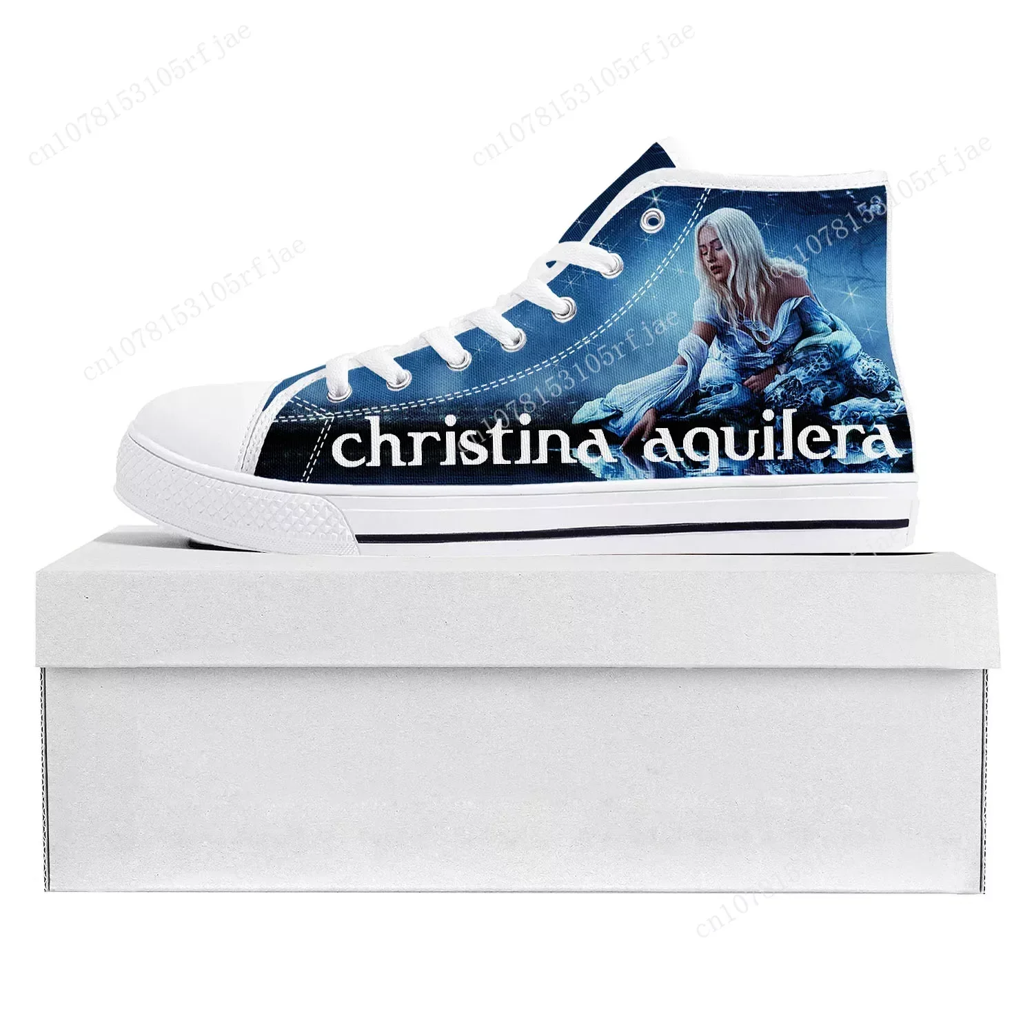 

Christina Aguilera High Top High Quality Sneakers Mens Womens Teenager Canvas Customized Sneaker Casual Couple Shoes Custom Shoe