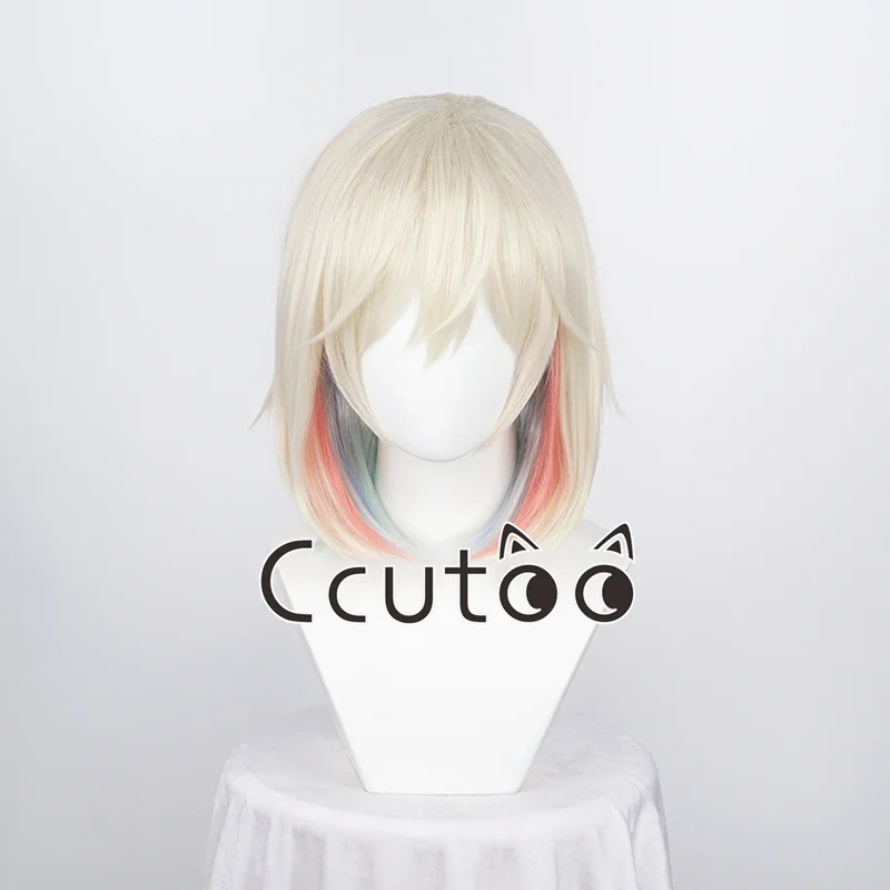 

LOL Elementalist Lux Cosplay Wigs Short Blonde Mixed Color Wigs Women Halloween Heat Resistant Synthetic Hair