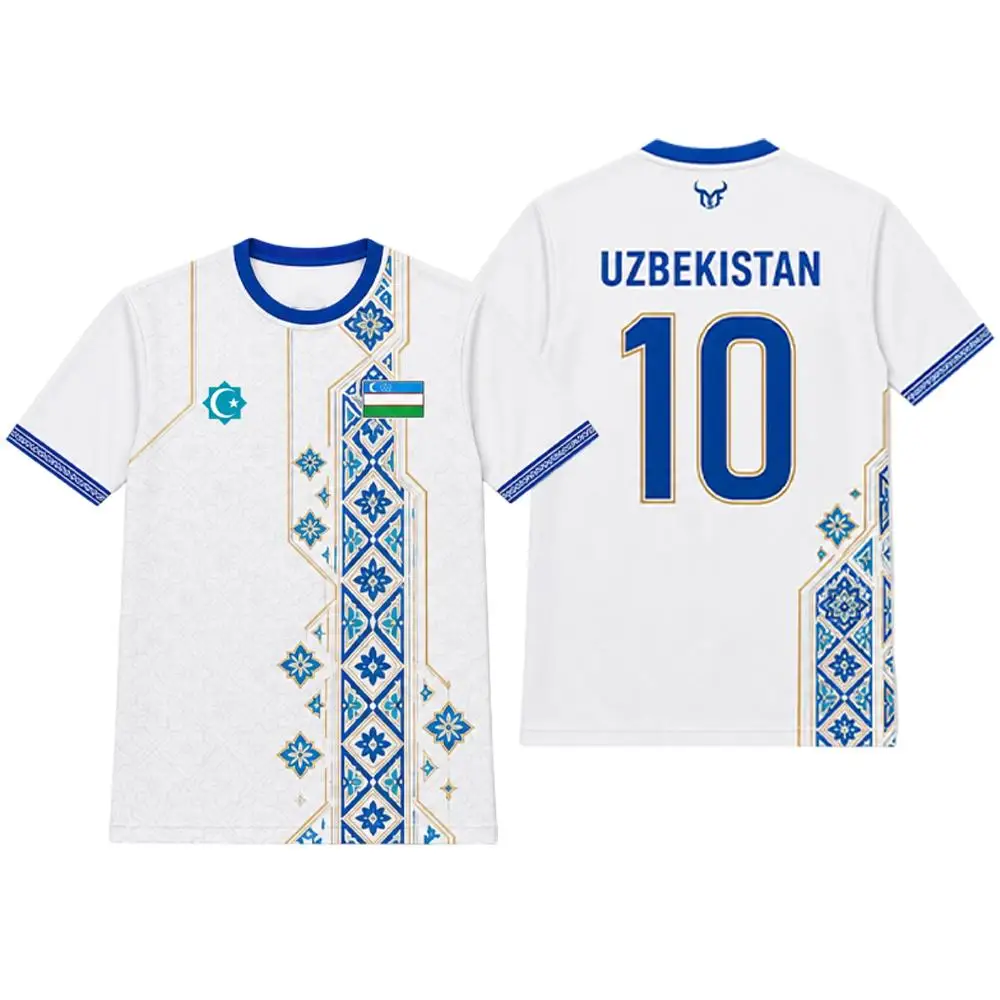 New Uzbekistan Flag Print Jersey Men's Breathable Outdoor Sports Soccer T-shirts Men's And Women's Casual Short-sleeved Tops