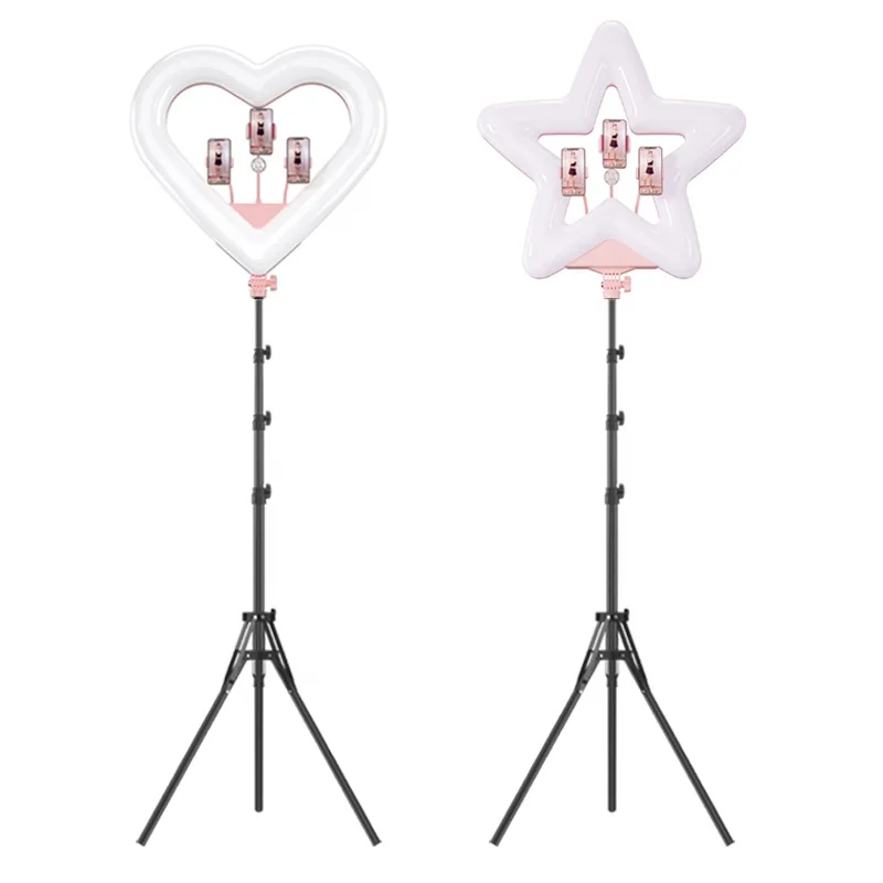 RK51 RGKNSE heart shaped led selfie ring light with 2m tripod stand remote