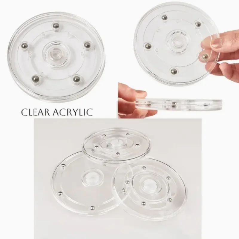 Turntable Acrylic 360 Rotating Display Stand Transparent Round Base Lazy Susan Jewelry Decor Swivel Plates Furniture Hardware