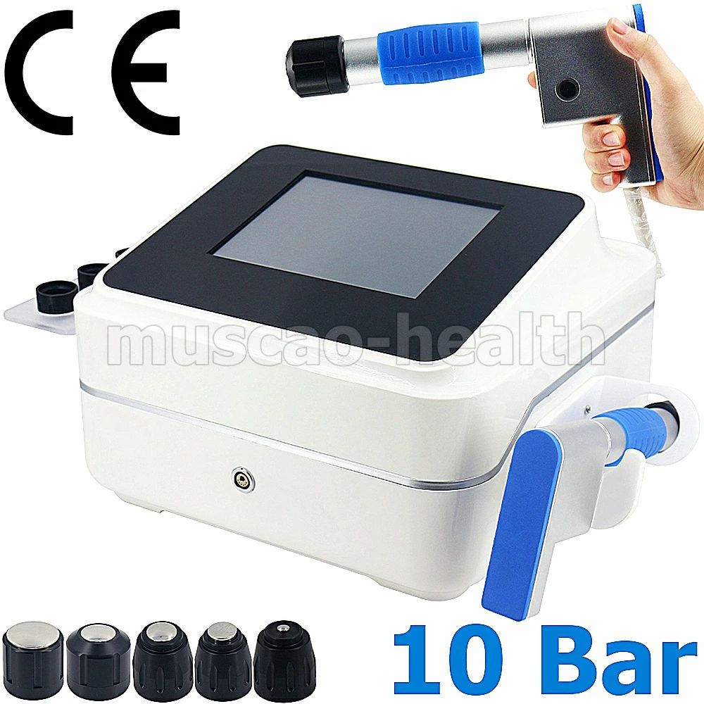 

Pneumatic Shock Wave Therapy Machine Massager 10 Bar New Shockwave ED Treatment Plantar Fasciitis Pain Relief Massage Tool