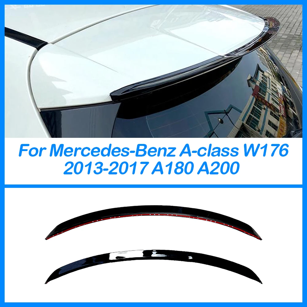 For Mercedes-Benz A-class 2013 2014 2015-2017 A180 A200 W176 Rear Trunk Tail Wing Spoiler Body Kit Accessories Glossy Black ABS