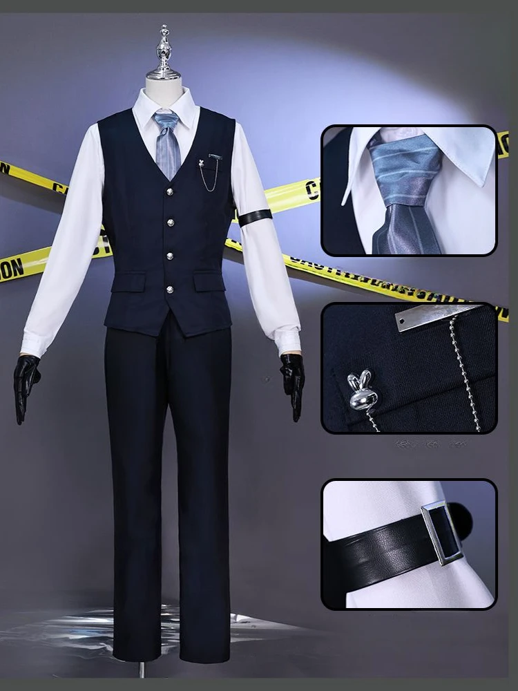 Game Love And Deepspace Xavier Cosplay Costume Adult Unisex Bunny Butler Plush Trap Long Sleeve Top セイヤ、심성훈 Overall Suit
