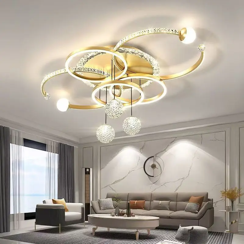 

Интеллектуальный светильник для гостиной, простой и атмосферный основной светильник, высококачественный хрустальный светодиодный потолочный светильник, новые высококачественные светильники