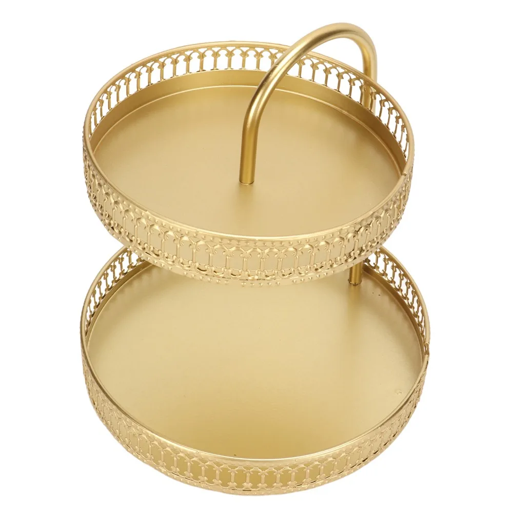 4pcs Fruit Bowls 2 Tier 2 Tier Fruit Tray Gold Countertop 2 Tier Cupcake Stand Metal Fruit Stand Organizer For Home Kitchen
