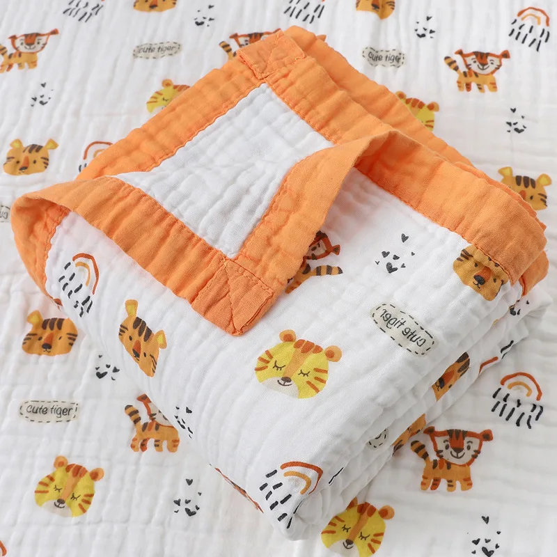 

Wide Brimmed Baby Bath Towel Six Layers of Gauze Class A Washed Cotton Wide-brimmed Printed Cotton Gauze Baby Bath Towel