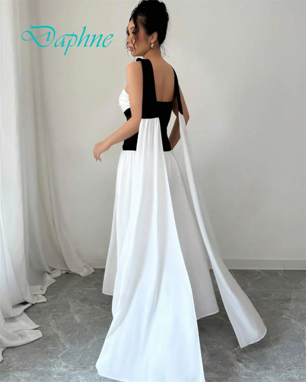 Customized Exquisite Strapless Sleeveless Evening Dress High Quality Chiffon Prom Dresses Delicate Ribbons Bridal Party Gowns