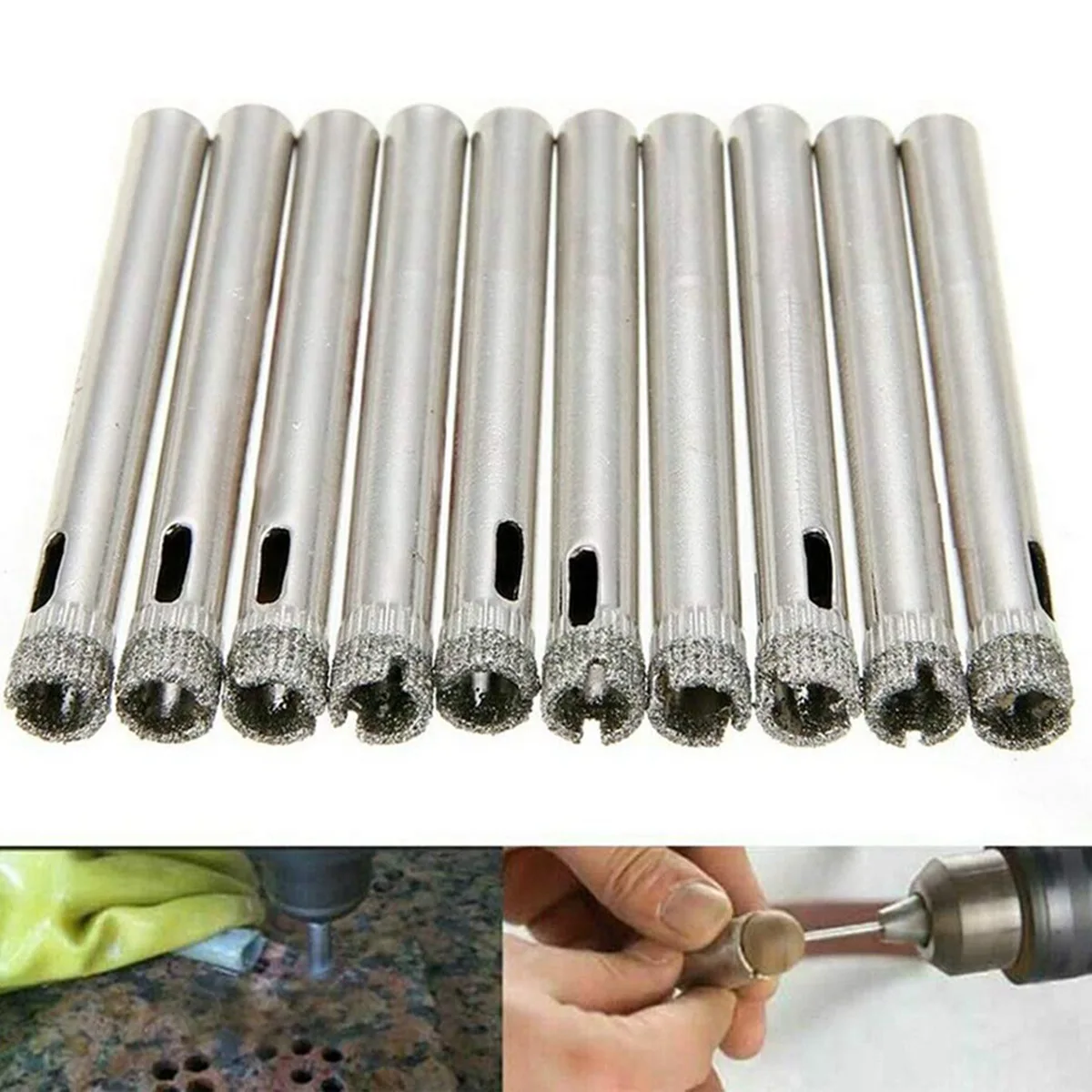 AB07 HOT 100Pcs Diamond Coated Drill Bit Set 6Mm/8 Mm Diamond Tipped Hole Saw