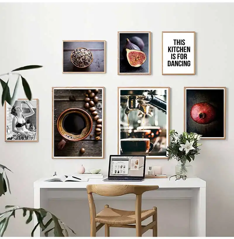 Picture Modern Minimalist Dining Room Decoration Food Kitchen Coffee Vegetable Wall Art Canvas Print Painting Decorative