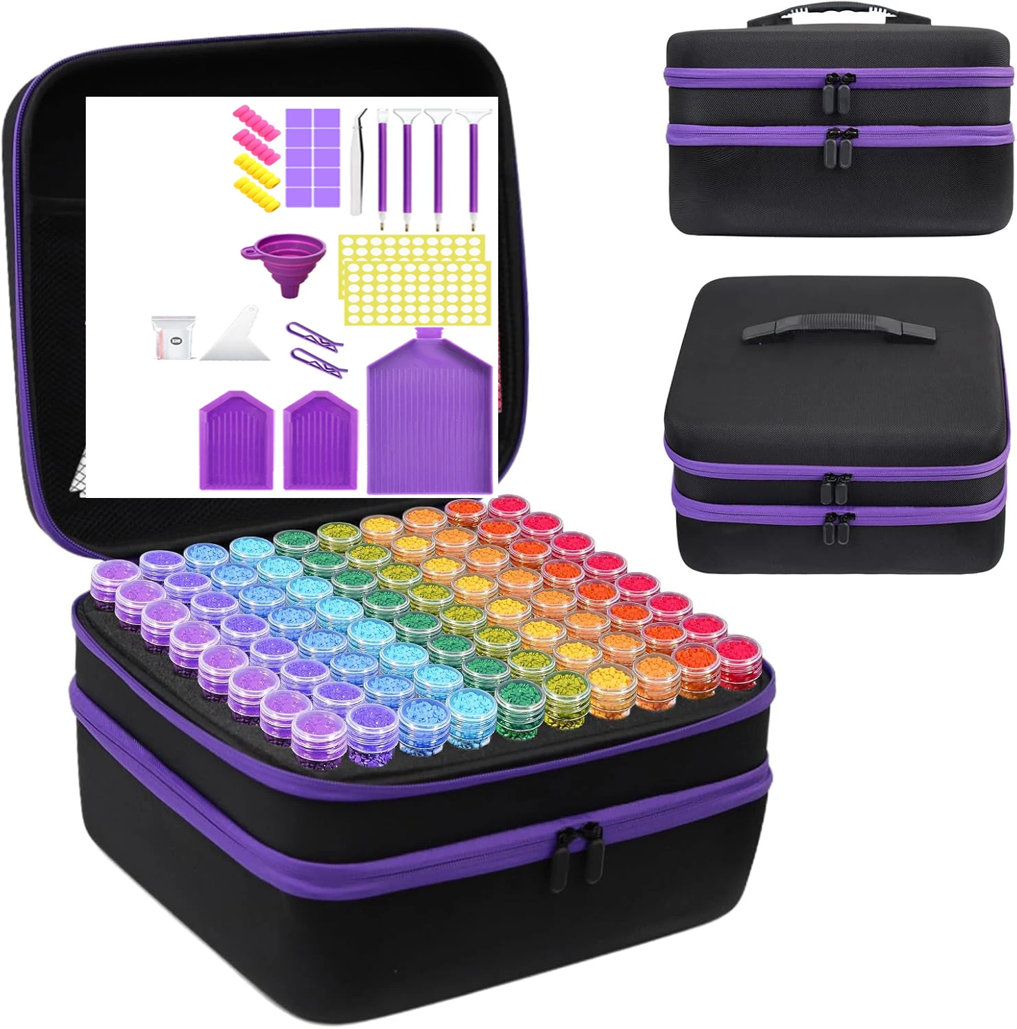 

240 Bottle Diamond Painting Accessories Tool Storage Containers Bag Diamond Painting Tool Nail Art Jewelry Carry Storage Box