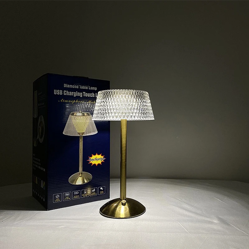 Rechargeable LED Night Light Touch Bedroom Night Lamp Bedroom Study Bedside Atmosphere Decoration Glass LED Table Lamps