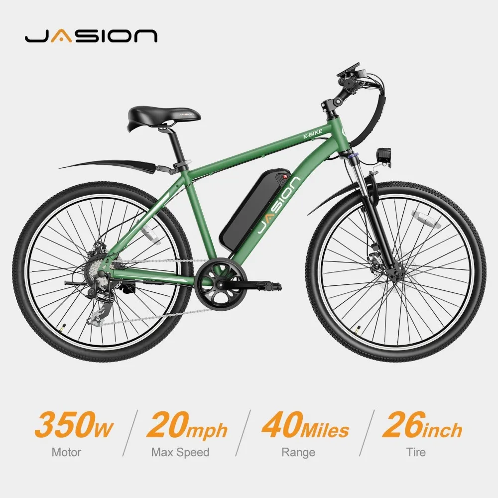 

Electric Bike，360Wh Removable Battery, 40Miles 20MPH Commuting Electric Mountain Bike with 350W Brushless Motor, 7-Speed