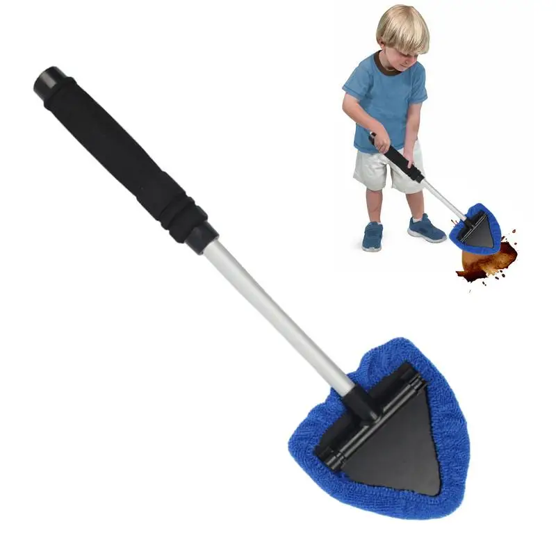 

Microfiber Car Window Cleaner Windshield Cleaner With Extendable Handle Auto Interior Exterior Glass Wiper With 2 Reusable And