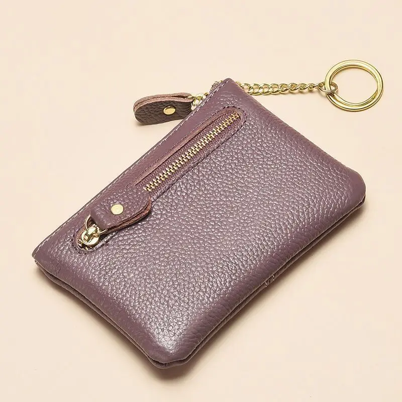 

Текстурированный женский мини, милая воловья кожа, короткая молния, маленький кошелек, простой ключ, монетница, ультратонкая визитница