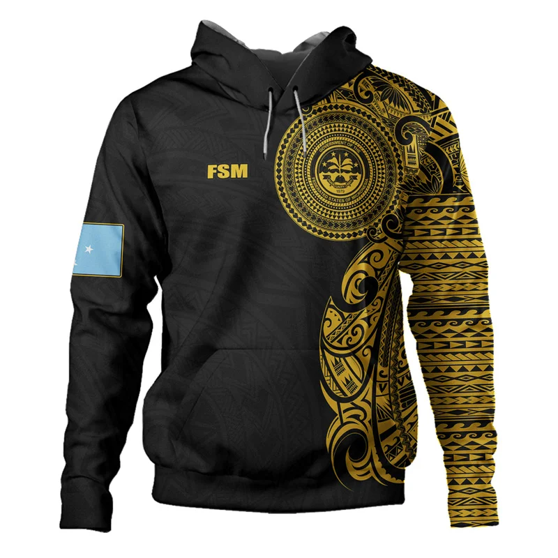 

3D Federated States Of Micronesia Printed Hoodies For Men Flag Of FSM Polynesia Graphic Hooded Sweatshirts Fashion Pullover Tops