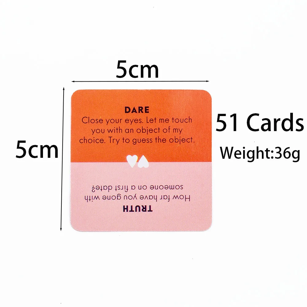 Mini Size Truth or Dare Card Game How Well Do You Know Me Game Board Game Card Entertainment Cards for family friend