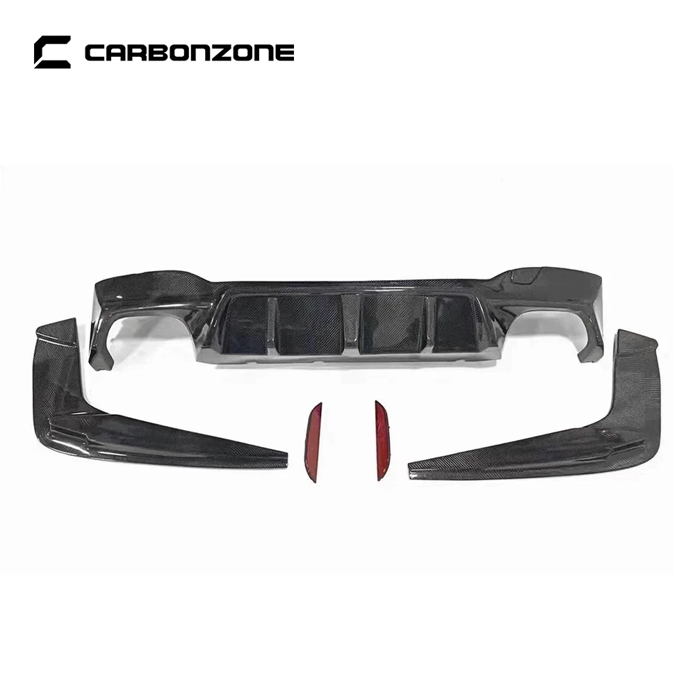 Carbon Fiber Rear Bumper Lip Diffuser Body Kits for BMW 5 Series G30 3D Style Back Splitter with Aprons Auto Accessories