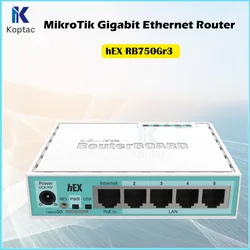 100% Original Mikrotik Gigabit Ethernet Router Hex Rb750gr3 Router Supports 5 10/100/1000 Mbps 5 Ethernet Ports Mikroik Router