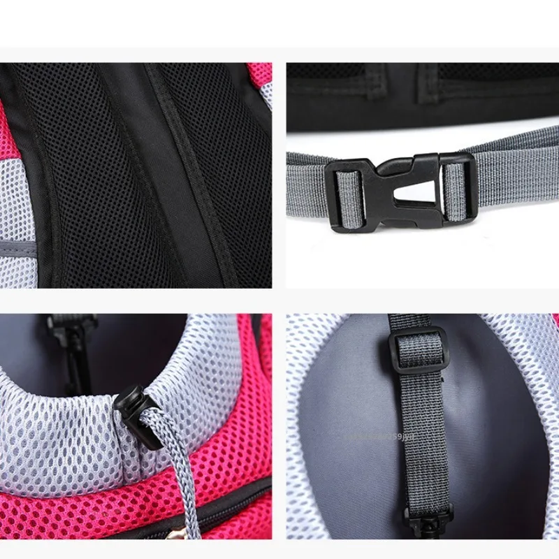 Double Shoulder Pet Dog Carrier Bag Portable Travel Outdoor Cats Front Bag Mesh Backpack for Small Puppy Carring