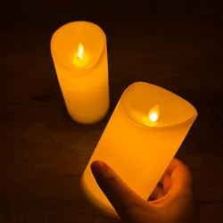 Vela de Pilar LED sin llama, velas brillantes cálidas para el hogar, velas eléctricas para la Mesa de la fiesta de bodas de Año Nuevo, decoración del hogar