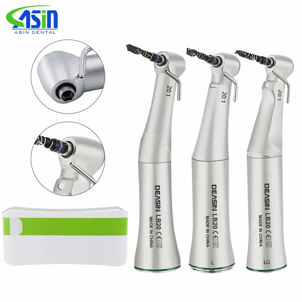 Dental Implant Handpiece LED E-Generator 20:1 Contra Angle Low Speed Handpiece Implant Drill Dental for Implant Motor Machine