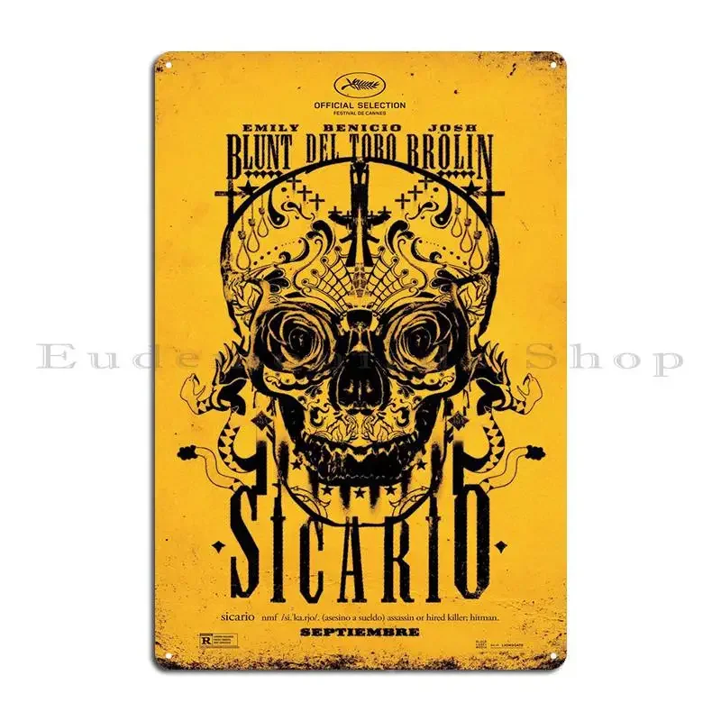 Sicario Artwork Movie Metal Plaque Poster Bar Design Pub Customized Designing Club Tin Sign Poster