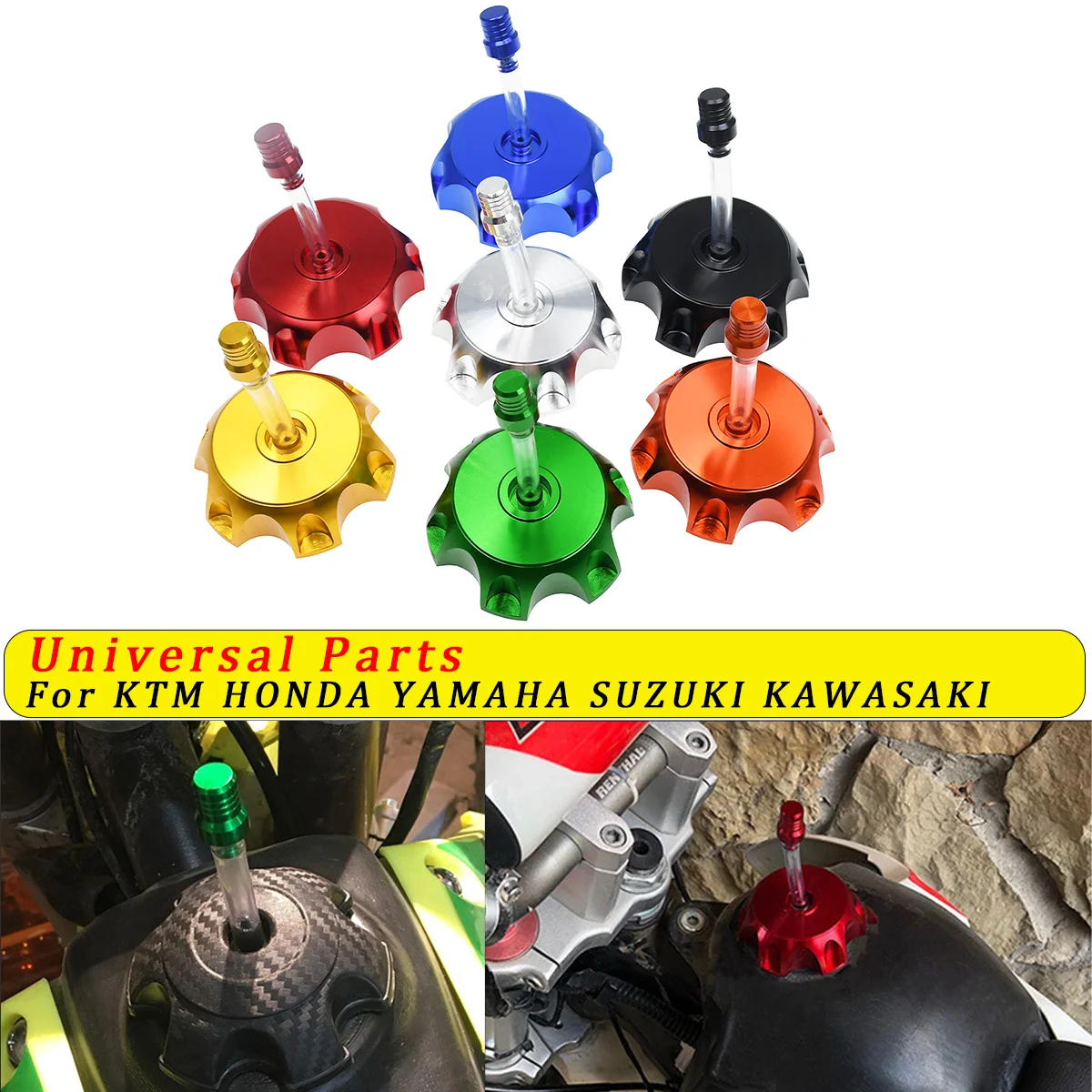 

Motorcycle CNC 50mm Aluminum Gas Fuel Tank Cap Breather Vent With Vent Cap ATV For DR200SE CRF50/600XR/CRF450R/ KX60 65 80 100