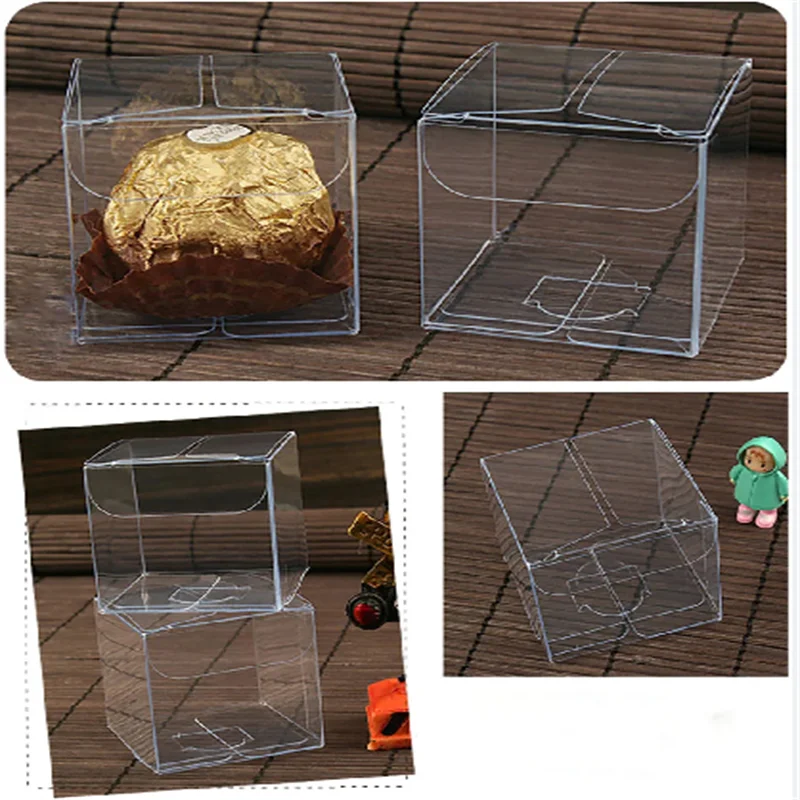 10pcs Wholesale NewClear PVC Box Packing Wedding/Christmas Favor Chocolate Candy Apple Gift Event Transparent Box/Case