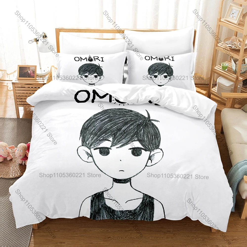 Personality Game Omori New Bedding Set Fashion Print Duvet Cover & Pillowcases Soft Comfortable Bed Set For Fans For Gamers
