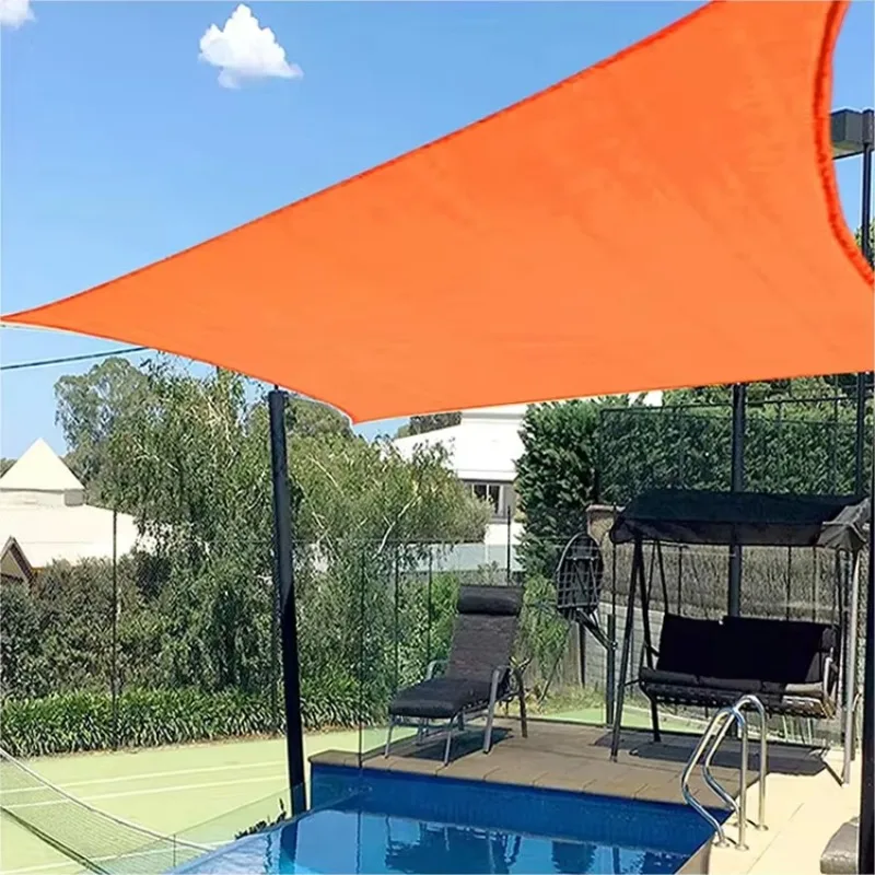 Garden Patio Balcony Outdoor Awning Polyester Waterproof 5x5 Sail Shade Sails & Nets Sun Shade Sail Orange Color