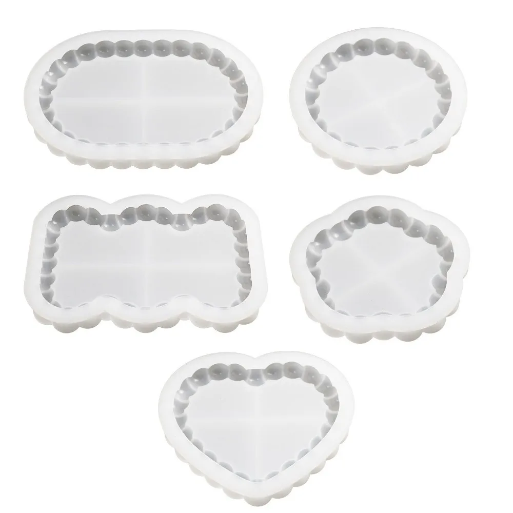 Creative DIY Coaster Silicone Mold Round Translucent Gift Casting Mold Heart Shape Multi-functional Gypsum Tray Mold Gift Making