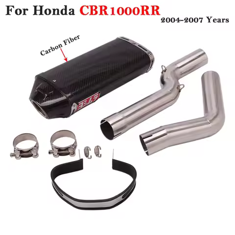 Slip On For Honda CBR1000RR 2004 - 2007 Years Motorcycle Yoshimura Exhaust Escape System Middle Link Pipe Muffler Carbon Fiber